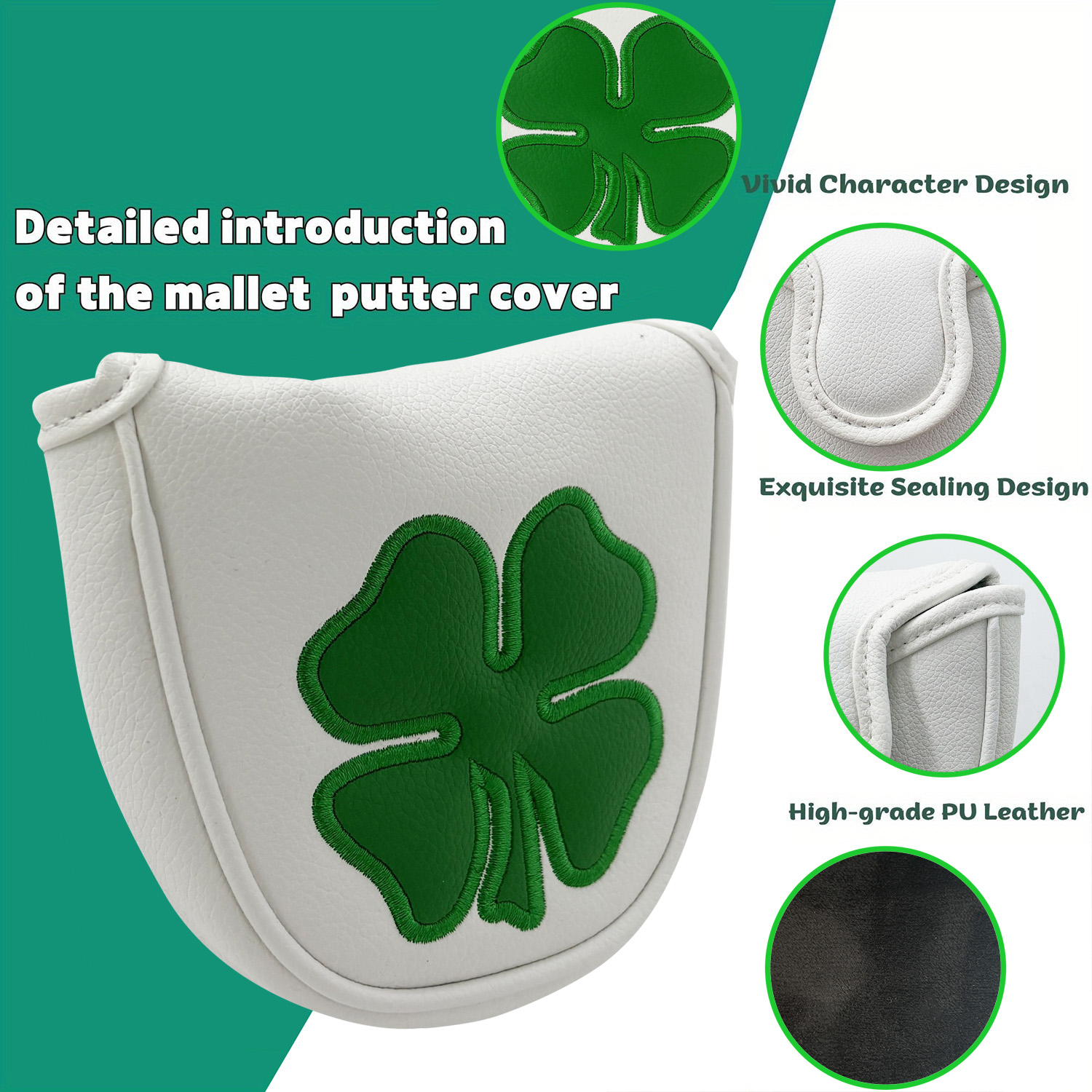 1pc Putter Head Cover, 'Clover - Golf Tees review and price